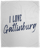 I Love Gatlinburg (Blue) - Plush Fleece Blanket (50x60)