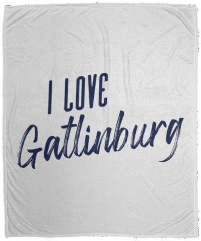 I Love Gatlinburg (Blue) - Plush Fleece Blanket (50x60)