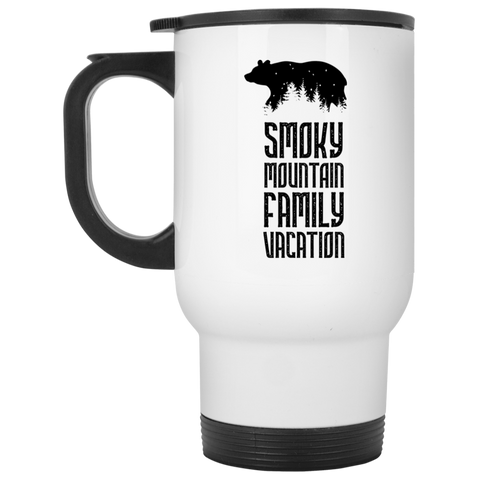 Smoky Mountain Family Vacation Bear - 14 oz.White Travel Mug