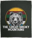 Great Smoky Mountains Bear (White) - Plush Fleece Blanket (50x60)