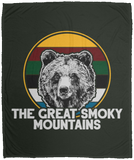 Great Smoky Mountains Bear (White) - Plush Fleece Blanket (50x60)