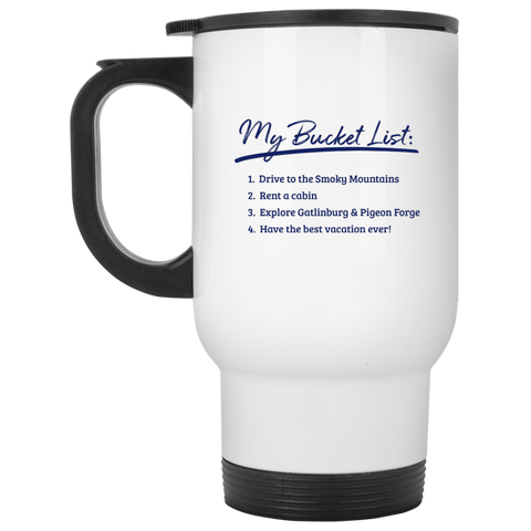 Smokies Bucket List - 14 oz. White Travel Mug