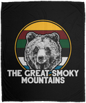 Great Smoky Mountains Bear (White) - Plush Fleece Blanket (50x60)