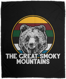 Great Smoky Mountains Bear (White) - Plush Fleece Blanket (50x60)