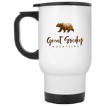 Great Smoky Mountains Brown - 14 oz.White Travel Mug