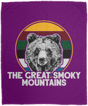 Great Smoky Mountains Bear (White) - Plush Fleece Blanket (50x60)