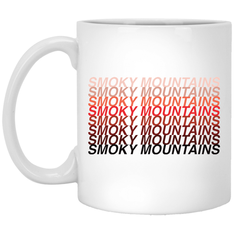 Smoky Mountains Red Ombre - White Mug