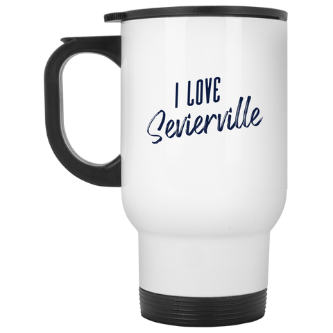 I Love Sevierville - 14 oz. White Travel Mug
