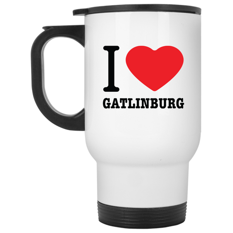 Love Gatlinburg - 14 oz. White Travel Mug