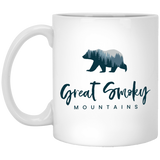 Great Smoky Mountains Blue - White Mug