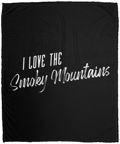 I Love the Smoky Mountains (White) - Plush Fleece Blanket (50x60)