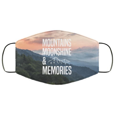 Mountains, Moonshine & Memories - Adult Face Mask