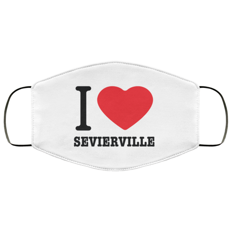 I Love Sevierville - Adult Face Mask