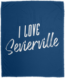 I Love Sevierville (White) - Plush Fleece Blanket (50x60)