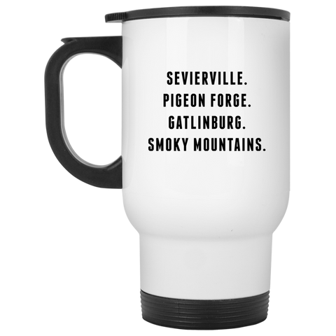 City Names - 14 oz. White Travel Mug