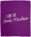 I Love the Smoky Mountains (White) - Plush Fleece Blanket (50x60)