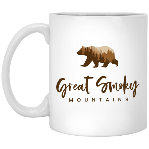 Great Smoky Mountains Brown - White Mug