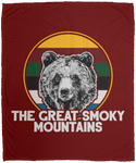 Great Smoky Mountains Bear (White) - Plush Fleece Blanket (50x60)