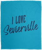 I Love Sevierville (Blue) - Plush Fleece Blanket (50x60)