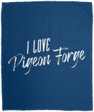 I Love Pigeon Forge (White) - Plush Fleece Blanket (50x60)