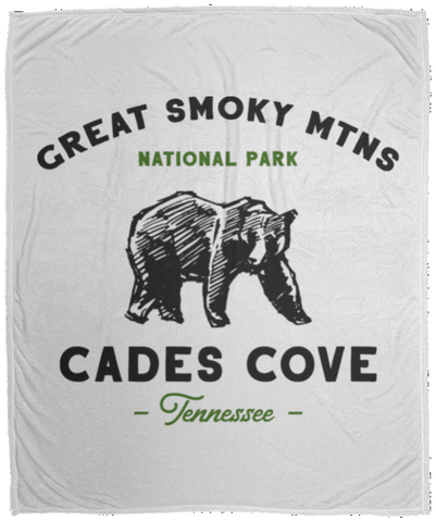 Smoky Mountains Cades Cove Bear - Plush Fleece Blanket (50x60)