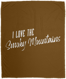 I Love the Smoky Mountains (White) - Plush Fleece Blanket (50x60)