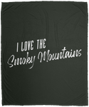 I Love the Smoky Mountains (White) - Plush Fleece Blanket (50x60)