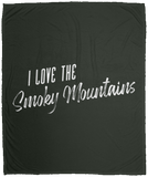 I Love the Smoky Mountains (White) - Plush Fleece Blanket (50x60)