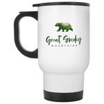 Great Smoky Mountains Green - 14 oz.White Travel Mug