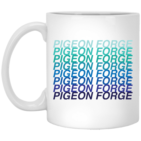 Pigeon Forge Blue Ombre - White Mug