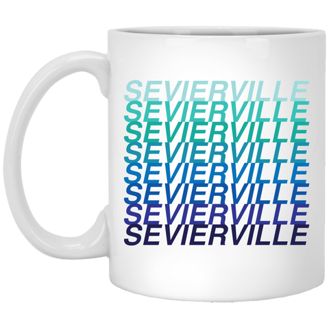 Sevierville Blue Ombre - White Mug