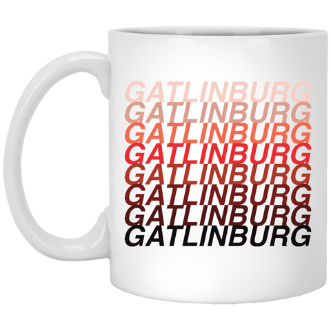 Gatlinburg Red Ombre - White Mug