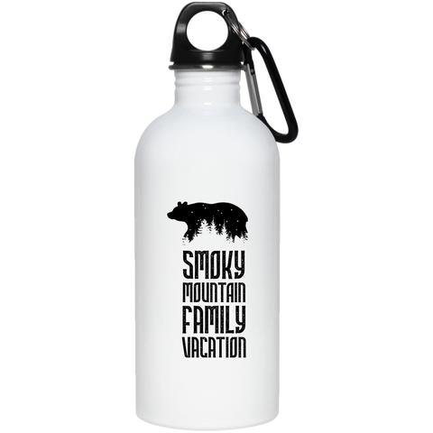 Smoky Mountain Family Vacation Bear - 20 oz. Stainless Steel Water Bottle