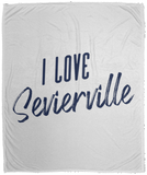 I Love Sevierville (Blue) - Plush Fleece Blanket (50x60)