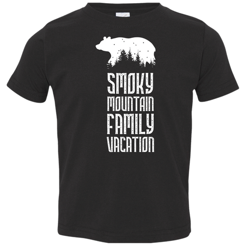 Smoky Mountain Family Vacation Bear (White) - Toddler T-Shirt