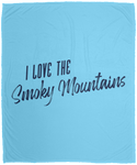 I Love the Smoky Mountains (Blue) - Plush Fleece Blanket (50x60)