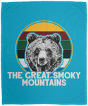 Great Smoky Mountains Bear (White) - Plush Fleece Blanket (50x60)