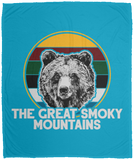 Great Smoky Mountains Bear (White) - Plush Fleece Blanket (50x60)