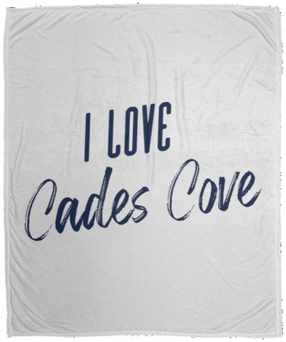 I Love Cades Cove (Blue) - Plush Fleece Blanket (50x60)