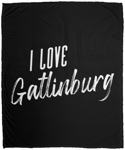 I Love Gatlinburg (White) - Plush Fleece Blanket (50x60)