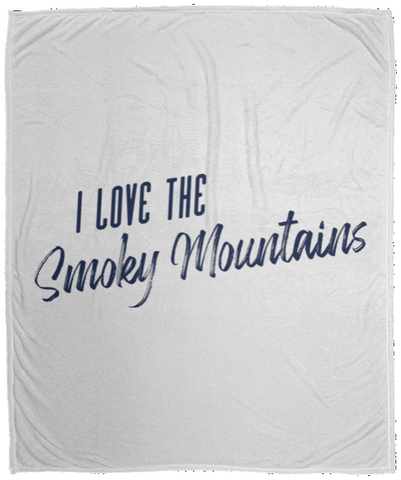 I Love the Smoky Mountains (Blue) - Plush Fleece Blanket (50x60)