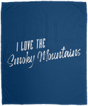 I Love the Smoky Mountains (White) - Plush Fleece Blanket (50x60)