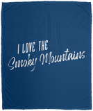 I Love the Smoky Mountains (White) - Plush Fleece Blanket (50x60)