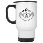 The Mountains are Waiting - 14 oz. White Travel Mug