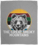 Great Smoky Mountains Bear (White) - Plush Fleece Blanket (50x60)