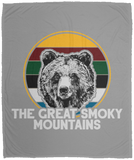 Great Smoky Mountains Bear (White) - Plush Fleece Blanket (50x60)