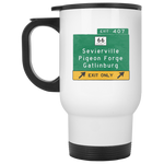 Exit 407 - 14 oz. White Travel Mug