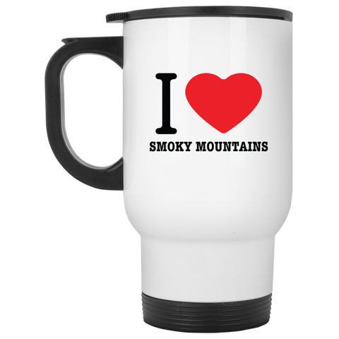 Love Smoky Mountains - 14 oz. White Travel Mug