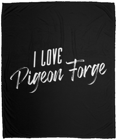 I Love Pigeon Forge (White) - Plush Fleece Blanket (50x60)