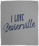 I Love Sevierville (Blue) - Plush Fleece Blanket (50x60)